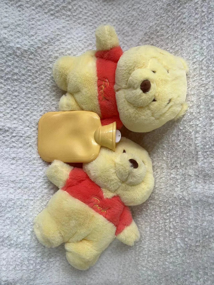 30cm Disney Winnie The Pooh Bear Anime Figures Winter Large Plush Toy Doll Hot Water Bottle Home Water Filling Hand Warmer Gift