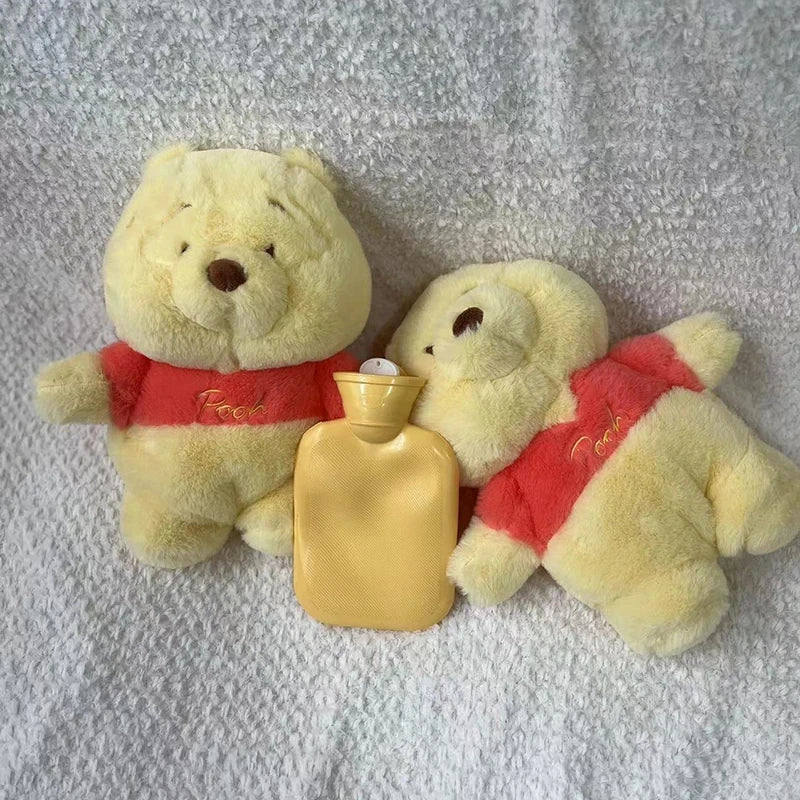 30cm Disney Winnie The Pooh Bear Anime Figures Winter Large Plush Toy Doll Hot Water Bottle Home Water Filling Hand Warmer Gift
